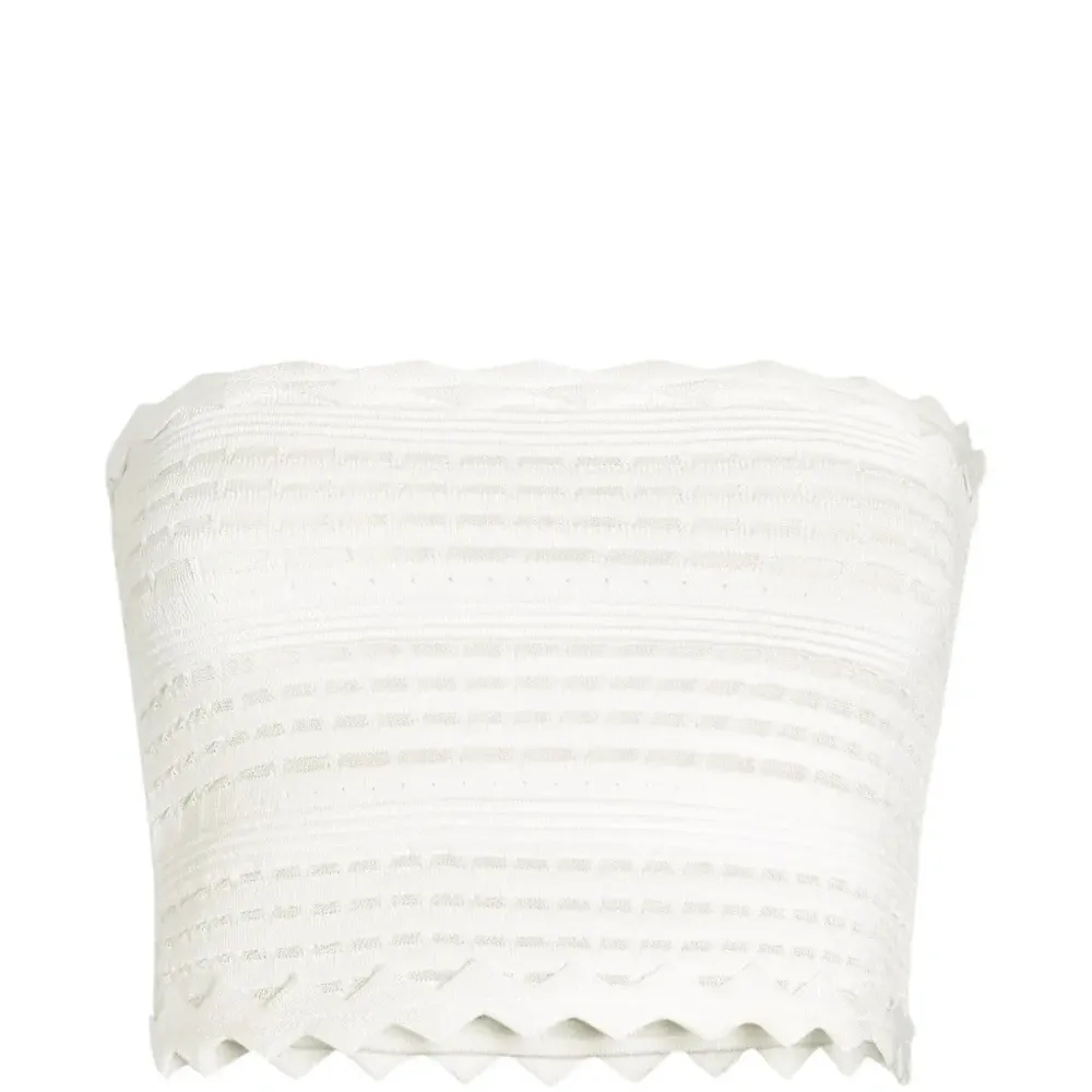 Трикотажный топ-бандо с фестонами