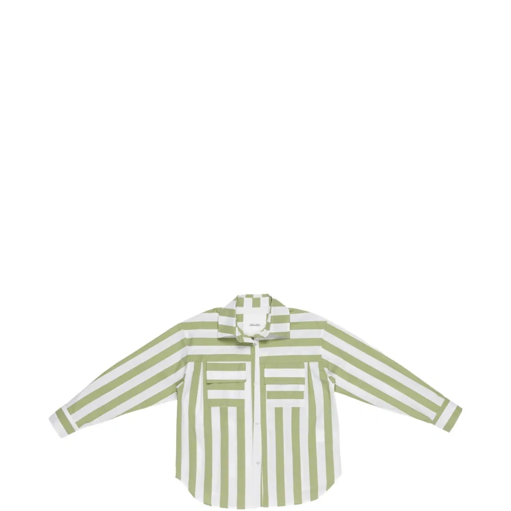 Рубашка в полоску с карманом