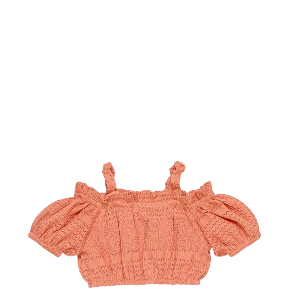 Топ с оборками и пышными рукавами