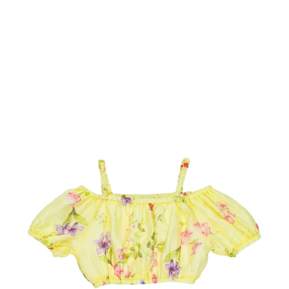 Укороченный топ с цветочным принтом