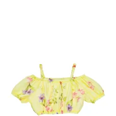 Укороченный топ с цветочным принтом
