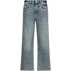 Укороченные джинсы с декоративными элементами Укороченные джинсы с декоративными элементами