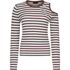 Полосатый свитер с вырезами