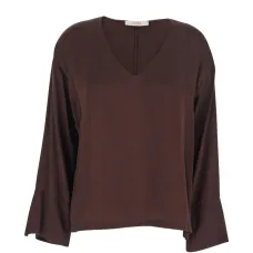 Топ с V-образным вырезом и длинными рукавами