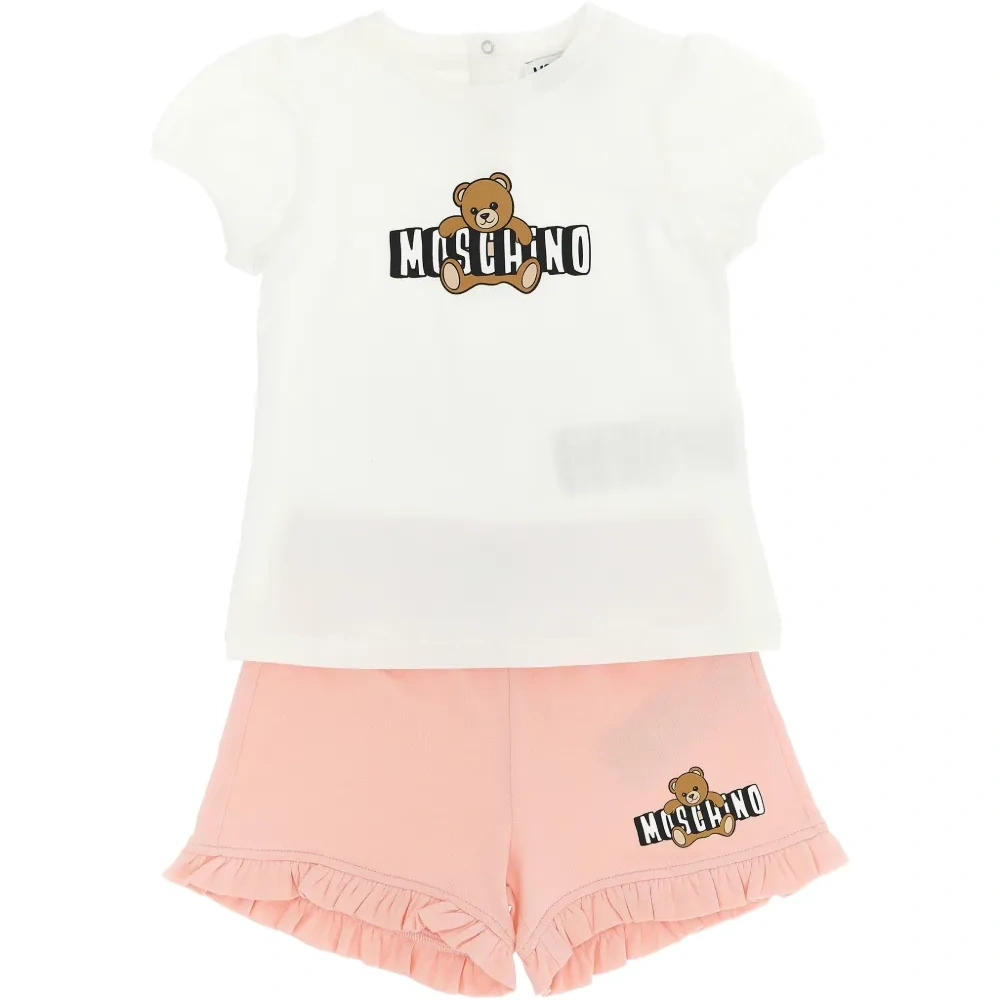 Набор с шортами и оборками с принтом "медведь"