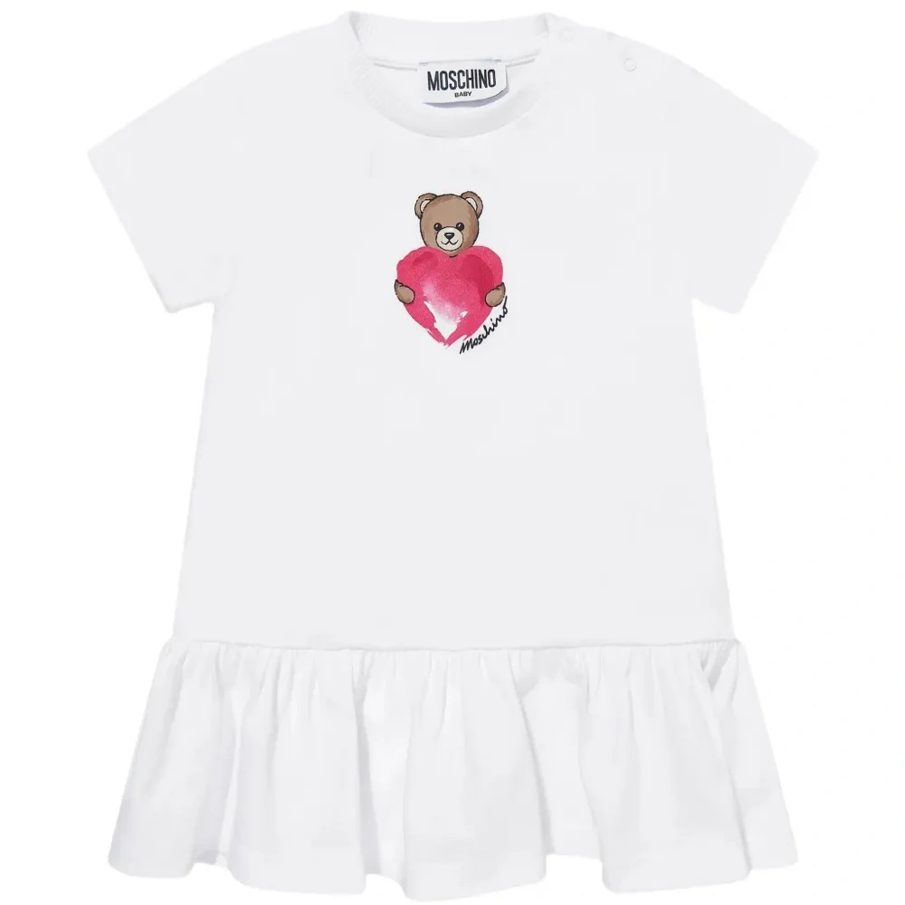 Платье с оборками и принтом медведя