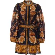 Мини-платье с длинными рукавами