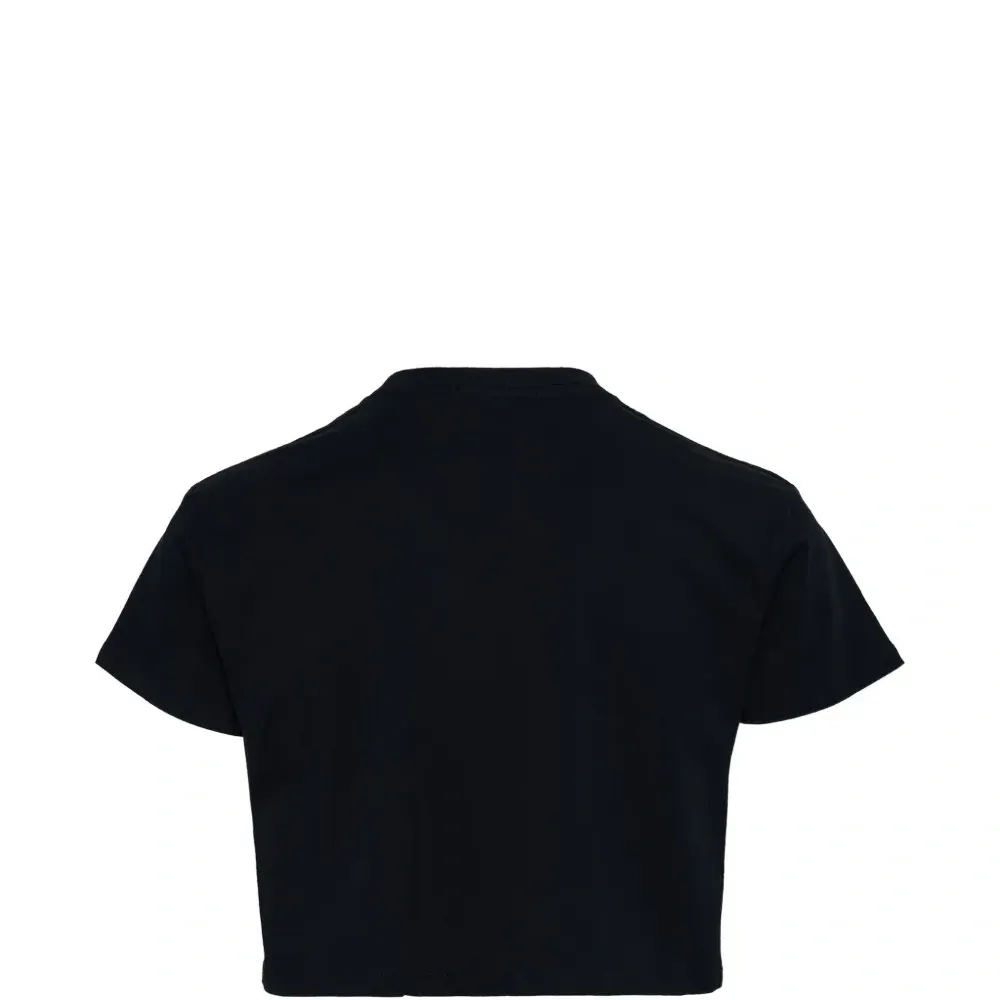 Укороченная футболка с принтом