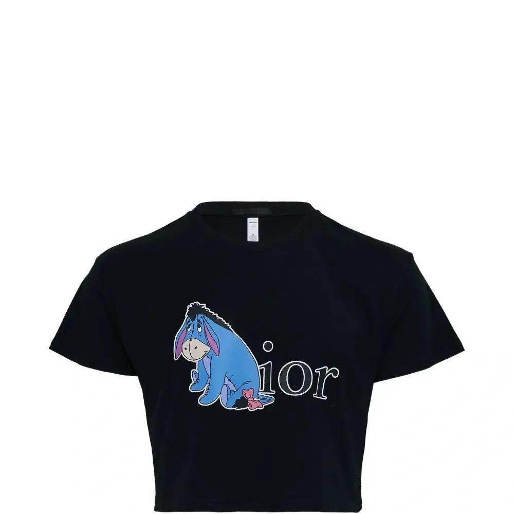 Укороченная футболка с принтом