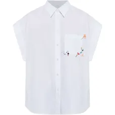 Рубашка с цветочной вышивкой Рубашка с цветочной вышивкой