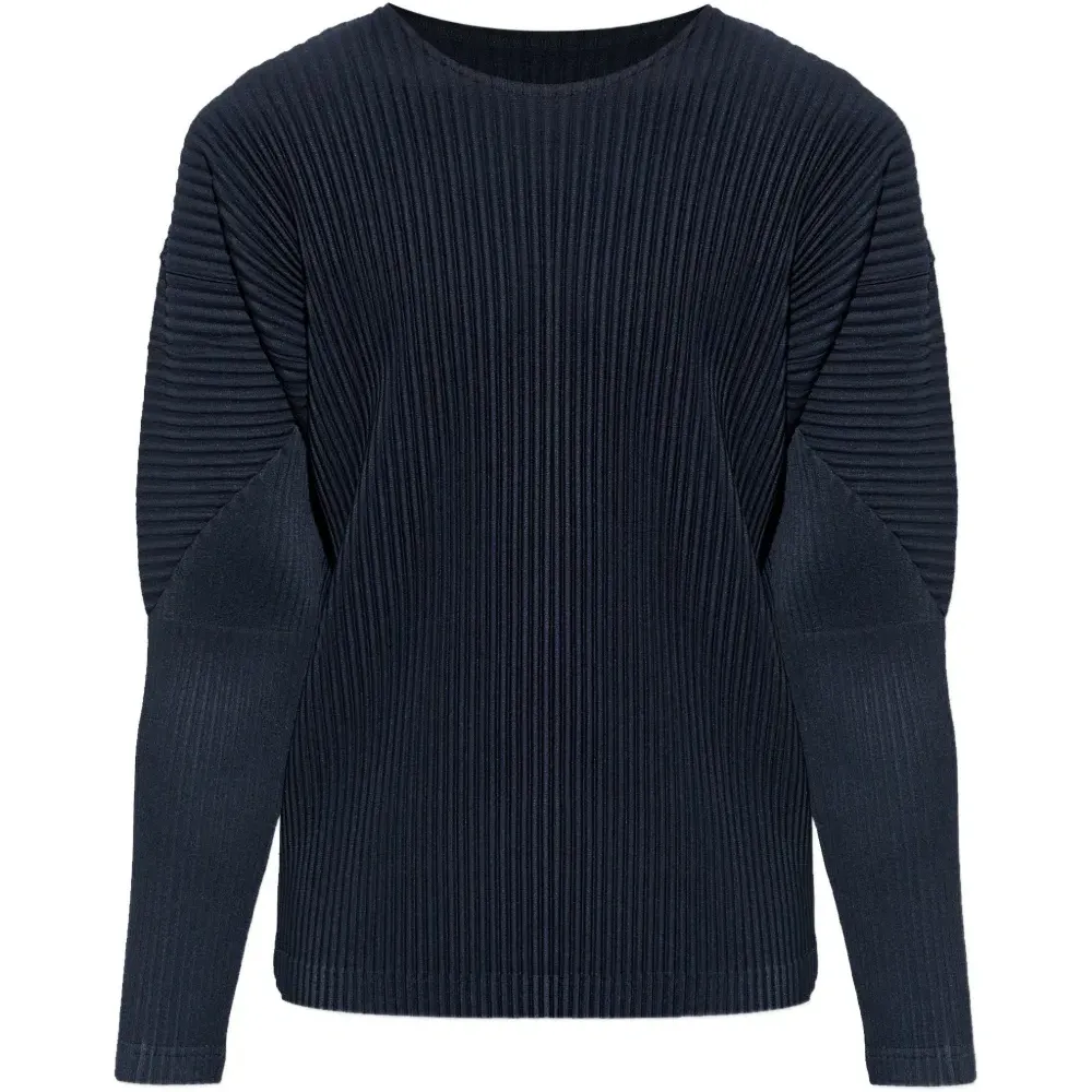 Плиссированная футболка с длинными рукавами