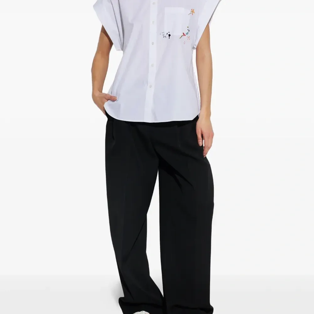 Кожаные кроссовки с цветочным принтом