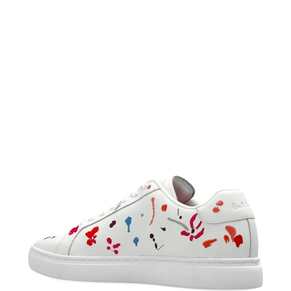 Кожаные кроссовки с цветочным принтом