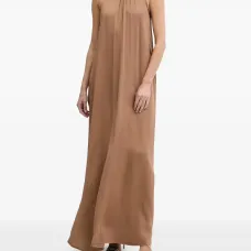 Макси-платье без рукавов на бретелях-халтер