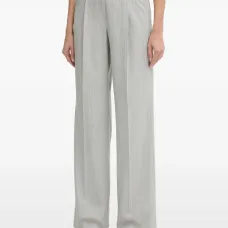 Брюки в полоску с защипами