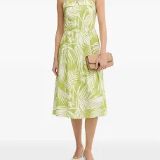 Миди-платье с цветочным принтом и квадратным вырезом