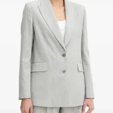 Однобортный пиджак в тонкую полоску