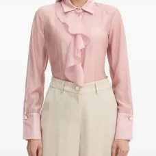 Рубашка с длинными рукавами и оборками