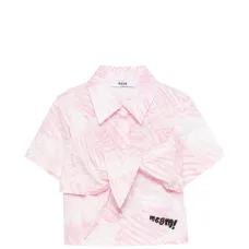 Рубашка с принтом и завязкой спереди