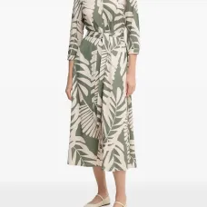 Платье миди с цветочным принтом и поясом