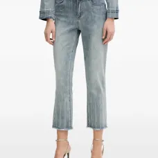 Джинсы с потертостями и отделкой стразами Джинсы с потертостями и отделкой стразами