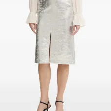 Миди-юбка с разрезом спереди