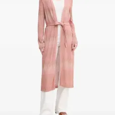 Кардиган с поясом и узором