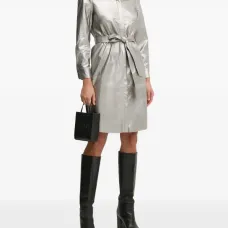 Мини-платье-рубашка с поясом