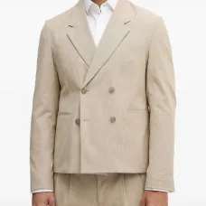 Двубортный плиссированный костюм