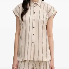 Полосатый топ на пуговицах