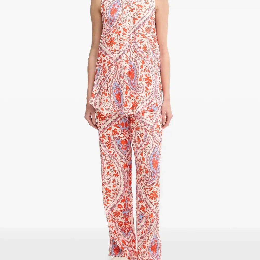 Брюки на завязках с цветочным принтом