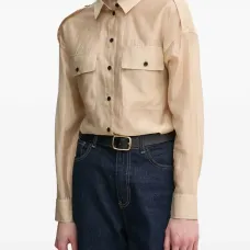 Рубашка с застёжкой на пуговицы и накладным карманом с клапаном