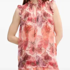 Топ с оборками и цветочным принтом Топ с оборками и цветочным принтом