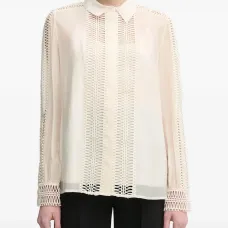 Рубашка с ladder-эффектом (потёртостями/прорезями)