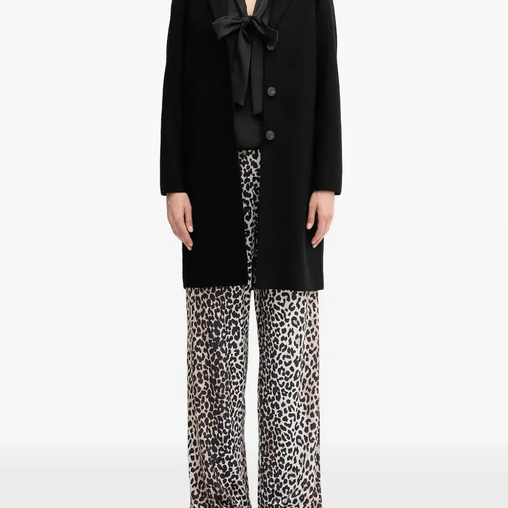 Брюки с завязками и анималистичным принтом