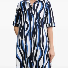 Платье с абстрактным узором и воротником