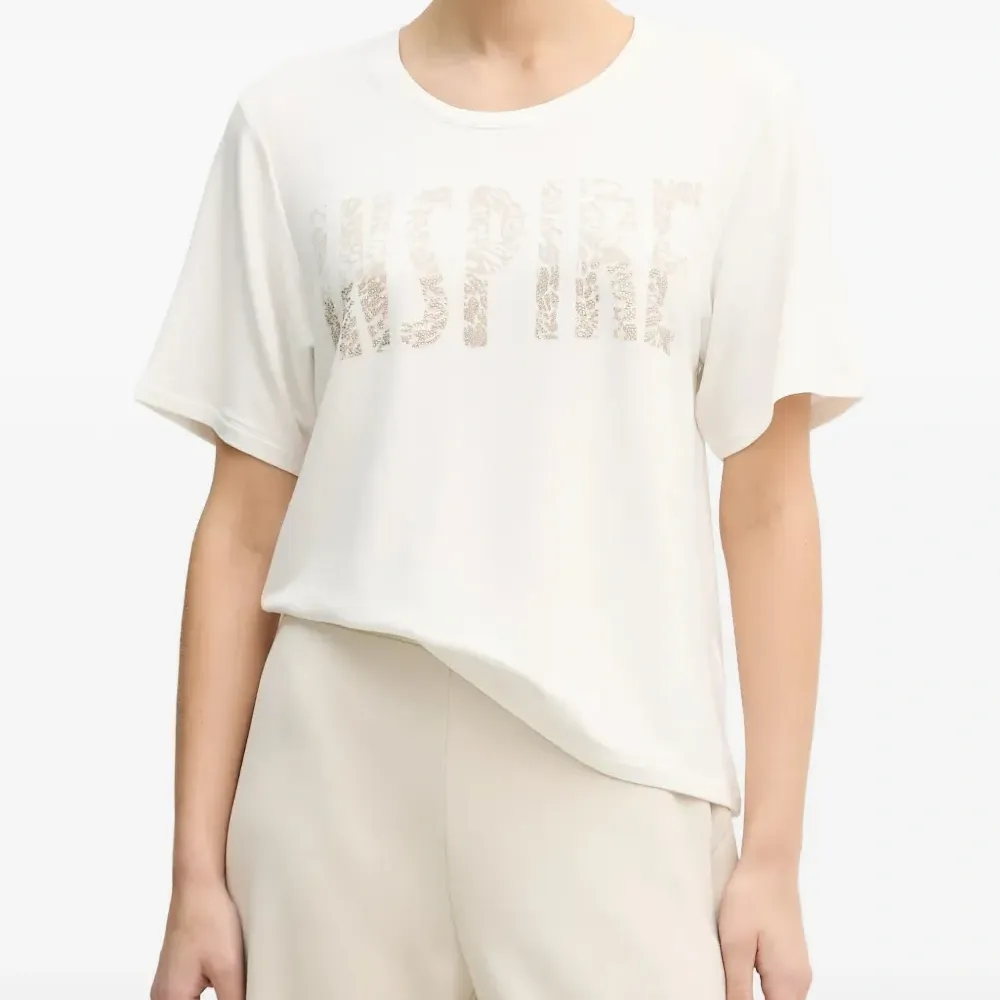 Футболка с украшенным принтом