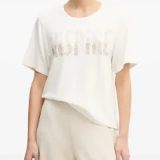 Футболка с украшенным принтом