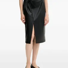 Миди-юбка с разрезом и поясом