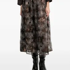 Макси-юбка с цветочным узором из пайеток