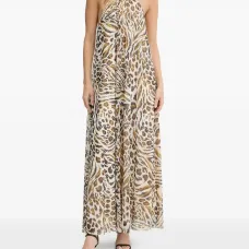 Макси-платье с анималистичным принтом