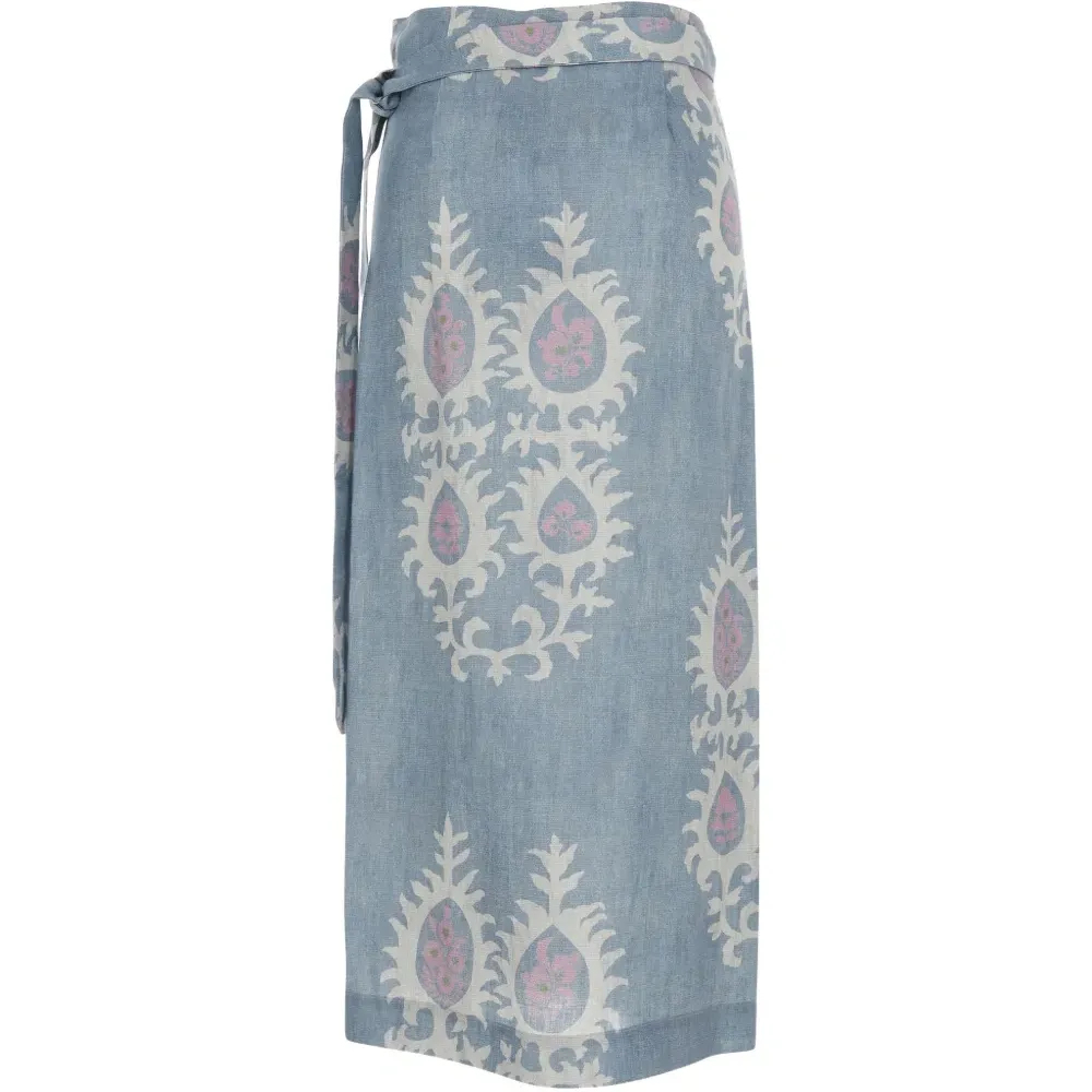 Юбка с цветочным принтом и завязкой