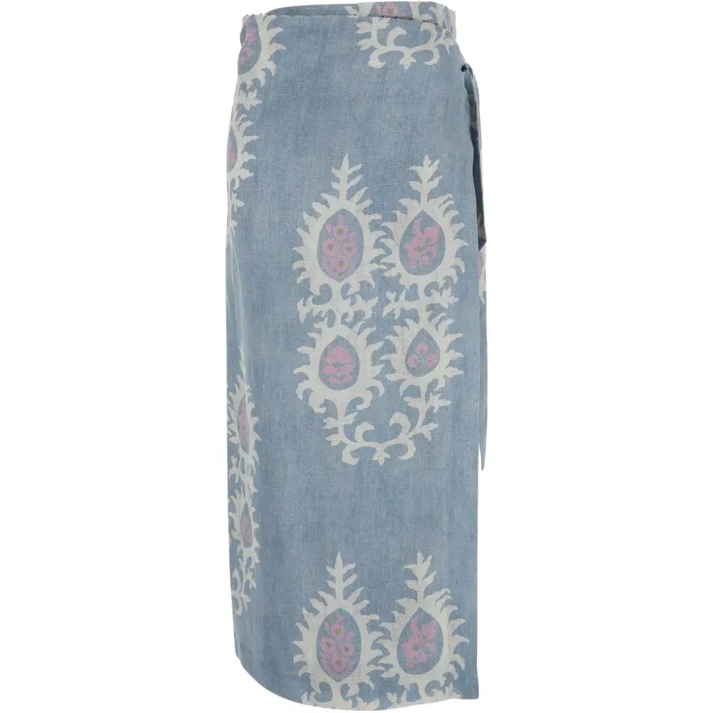 Юбка с цветочным принтом и завязкой