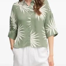 Рубашка с принтом в виде листьев