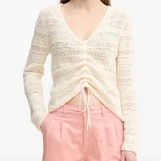 Кардиган вязаный крючком с V-образным вырезом