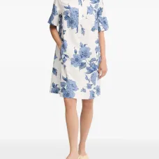 Платье-рубашка с цветочным принтом