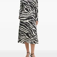 Платье с вырезами и принтом "зебра"