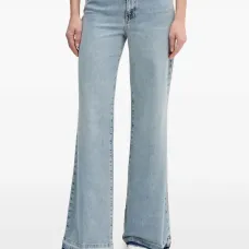 Джинсы-клёш с бахромой