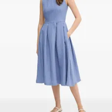 Плиссированное платье миди А-силуэта