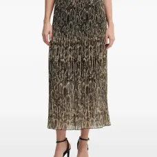 Плиссированная юбка миди с принтом